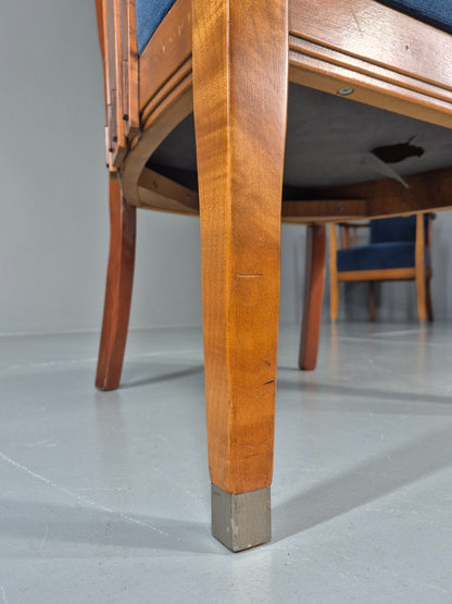 6 Art Deco Style Elbow Chairs Scandinavian Modern Blue Velvet   EB10935 VDIN13