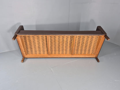 Vintage 3 Seat Leather Sofa 1970s Danish Brown Mid Century Retro EB10519 M3SS13