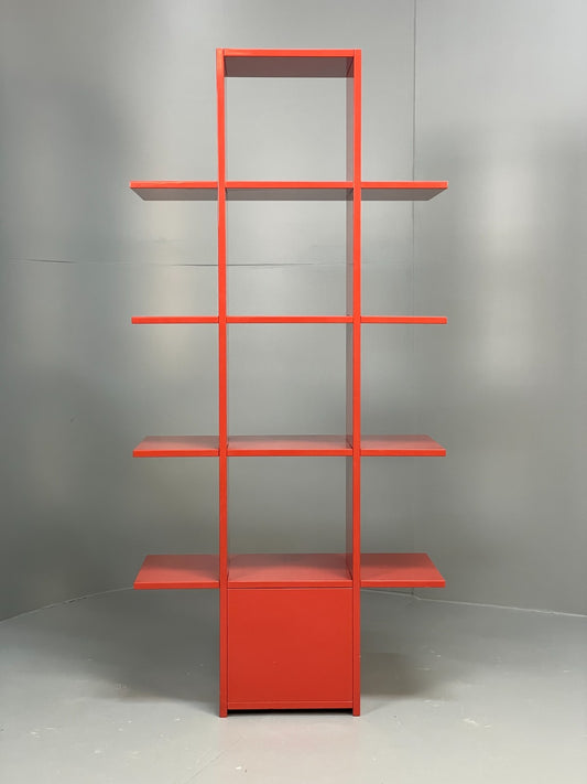 Red Bookcase Vinyl Storage - Postmodern 1980s Italian Style Gloss EB10950 MWOO0