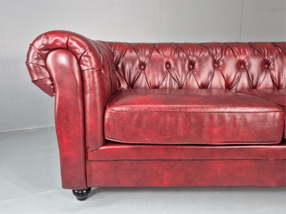 Vintage Vegan Chesterfield Red Vinyl Upholstery EB11665 VCHE5