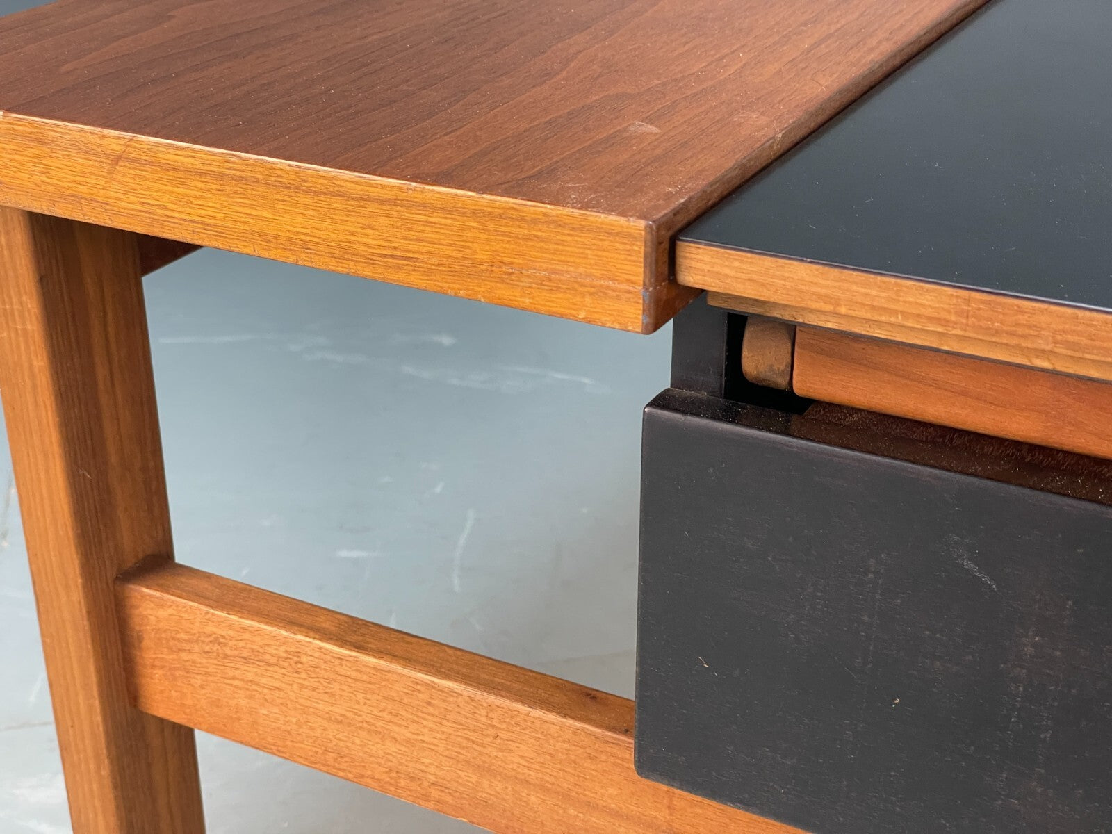 Vintage Danish Teak Coffee Table Extending Storage Black Melamine EB8710 MWOO - UKDK FURNITURE