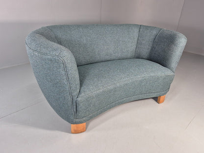 Vintage Art Deco Banana Sofa 2 Seater 1930s Danish New Upholstery  EB11772 M2SS0
