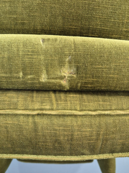 Vintage Danish Green Wing Back Lounge Chair 1970s Retro Tassels EB9576 VCLO - UKDK FURNITURE