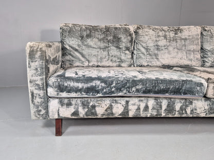 Huge 4 Seater Settee Turquoise Velvet ex Hotel Modern Design Retro EB11774 M4SS2