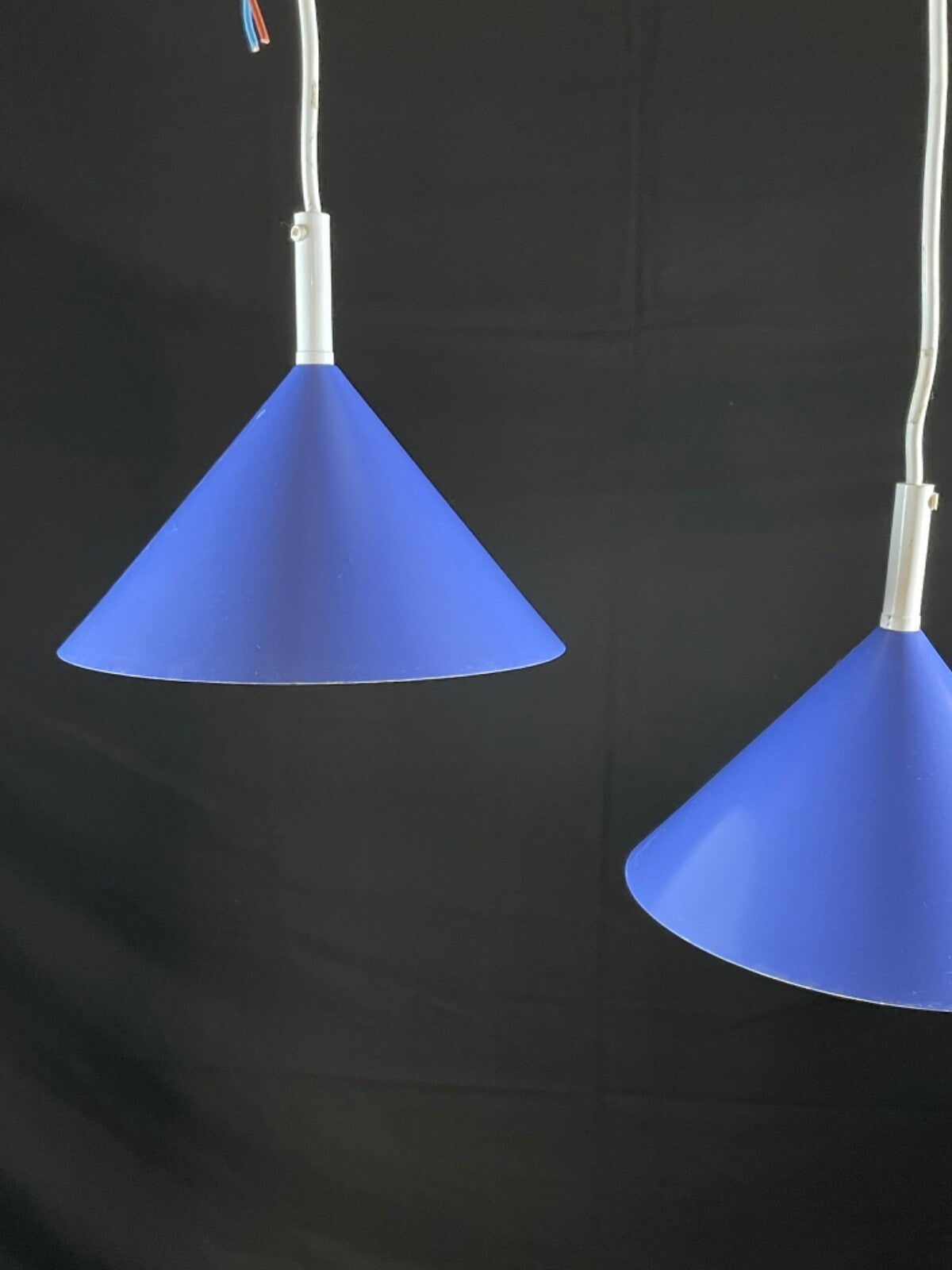 Danish Pair Pendant Lights Design A/S Model: Costa Blue Retro EB5104 LCLC8