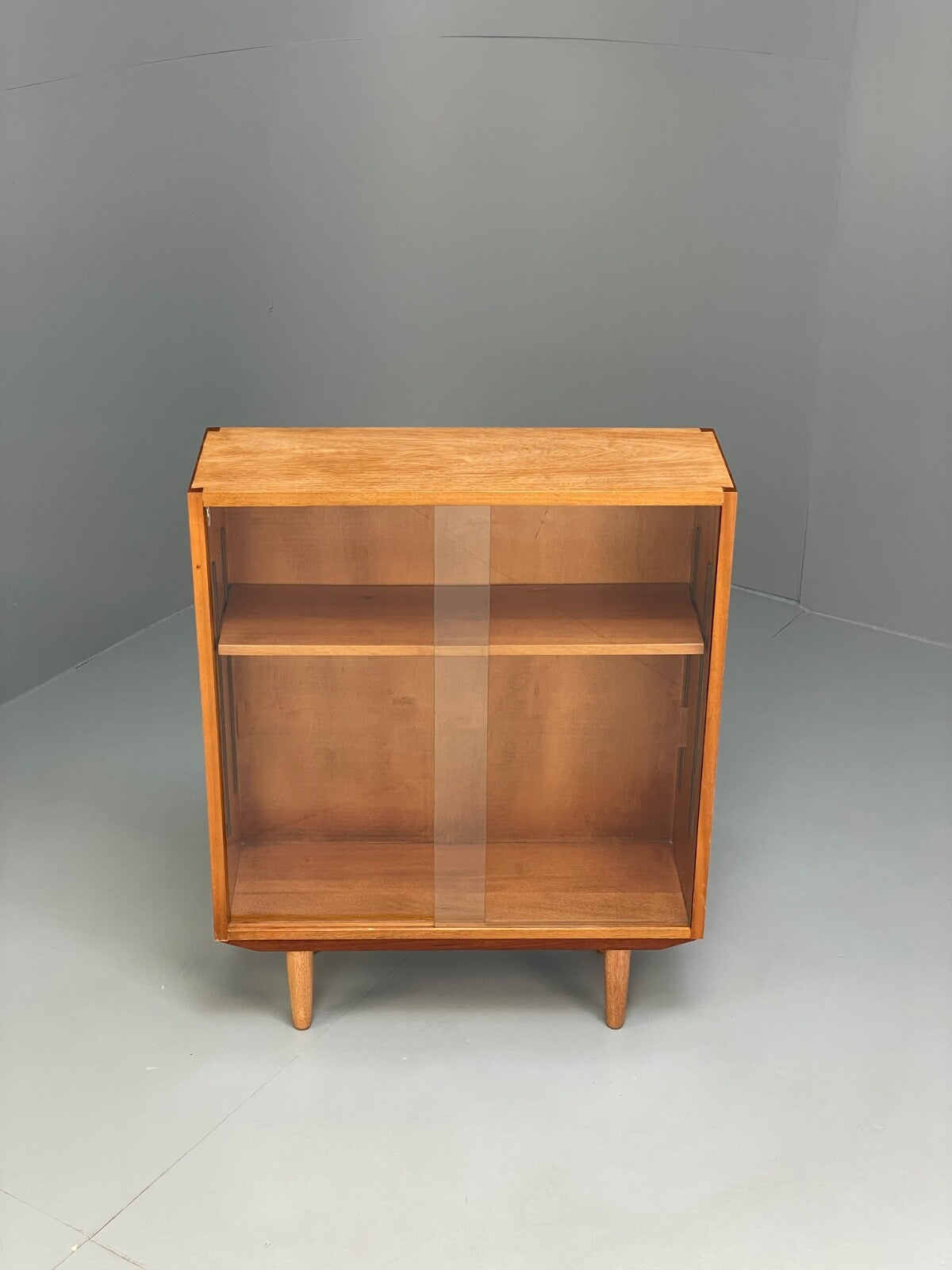 Vintage Teak Glazed Bookcase By Criterion 1960s Mid Century EB9818 MWOO - UKDK FURNITURE