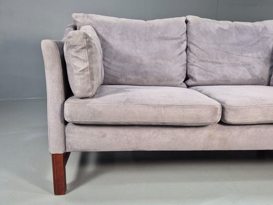 Vintage Danish 2 Seat Sofa Lilac Faux Suede 1980s Retro MCM EB3236 M2SS - UKDK FURNITURE