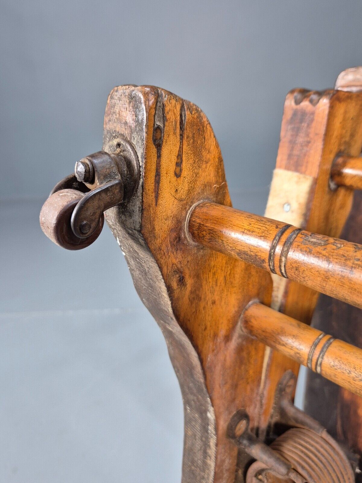 An Edwardian Mahogany Rocking Chair American Style Green Velvet EB9408 VCLO - UKDK FURNITURE