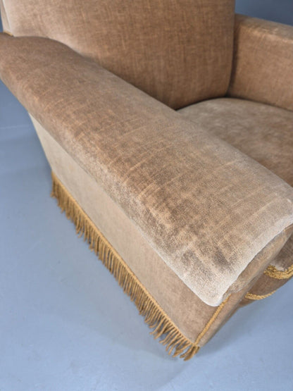 Vintage Danish Lounge Chair Gold Velour Tassels 1960s Retro MCM EB8947 VCLO - UKDK FURNITURE