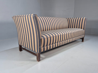 Vintage Danish 1950s Striped Sofa Mid Century Modern Shape Retro EB9559 M3SS - UKDK FURNITURE