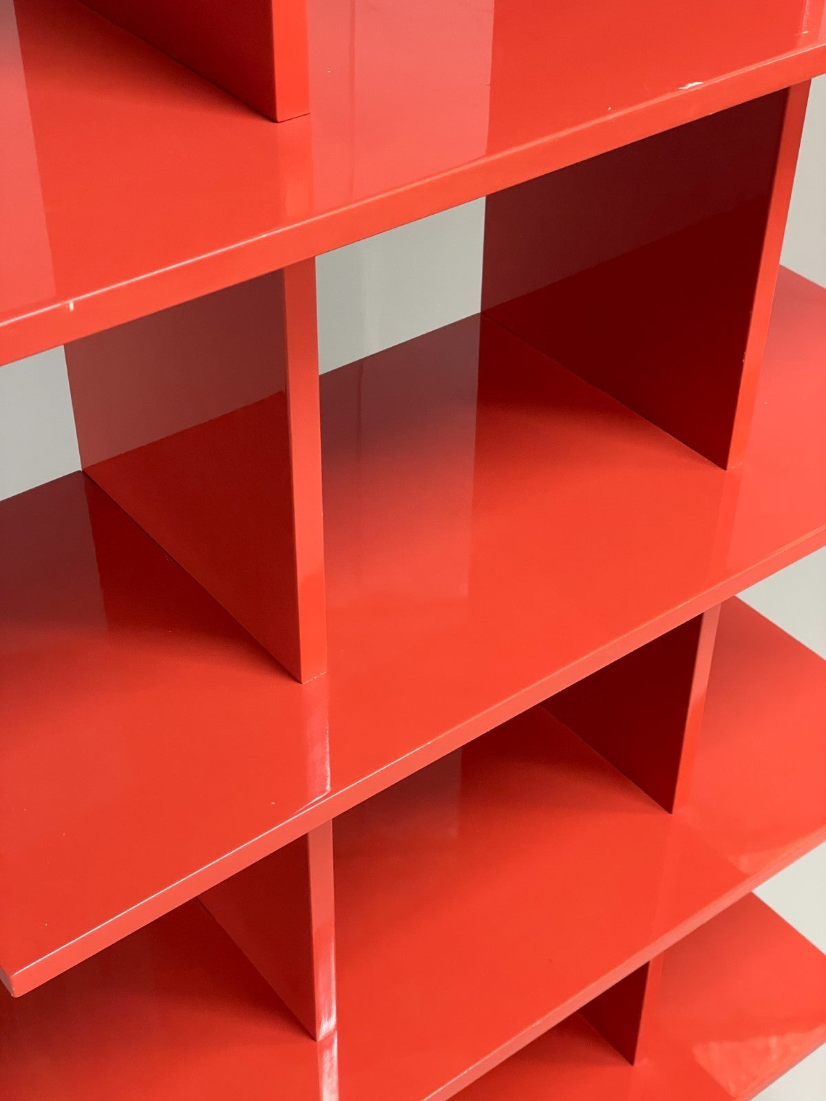 Red Bookcase Vinyl Storage - Postmodern 1980s Style Gloss Laminate EB10949 MWOO6