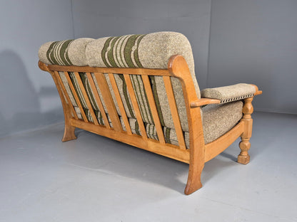 Vintage Kjearnulf Style 2 Seat Sofa 1970s Danish Oak and Wool EB9562 M2SS - UKDK FURNITURE