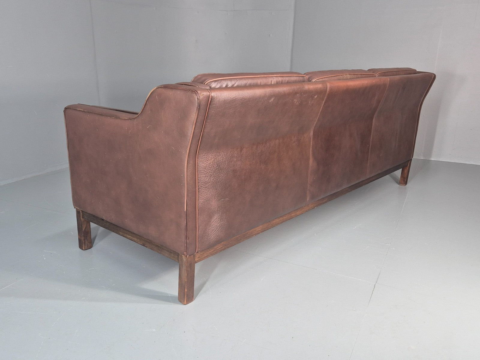 3 Seater Leather Sofa Vintage Mid Century Mogensen Shape 1970 Retro EB11356 M3SS20
