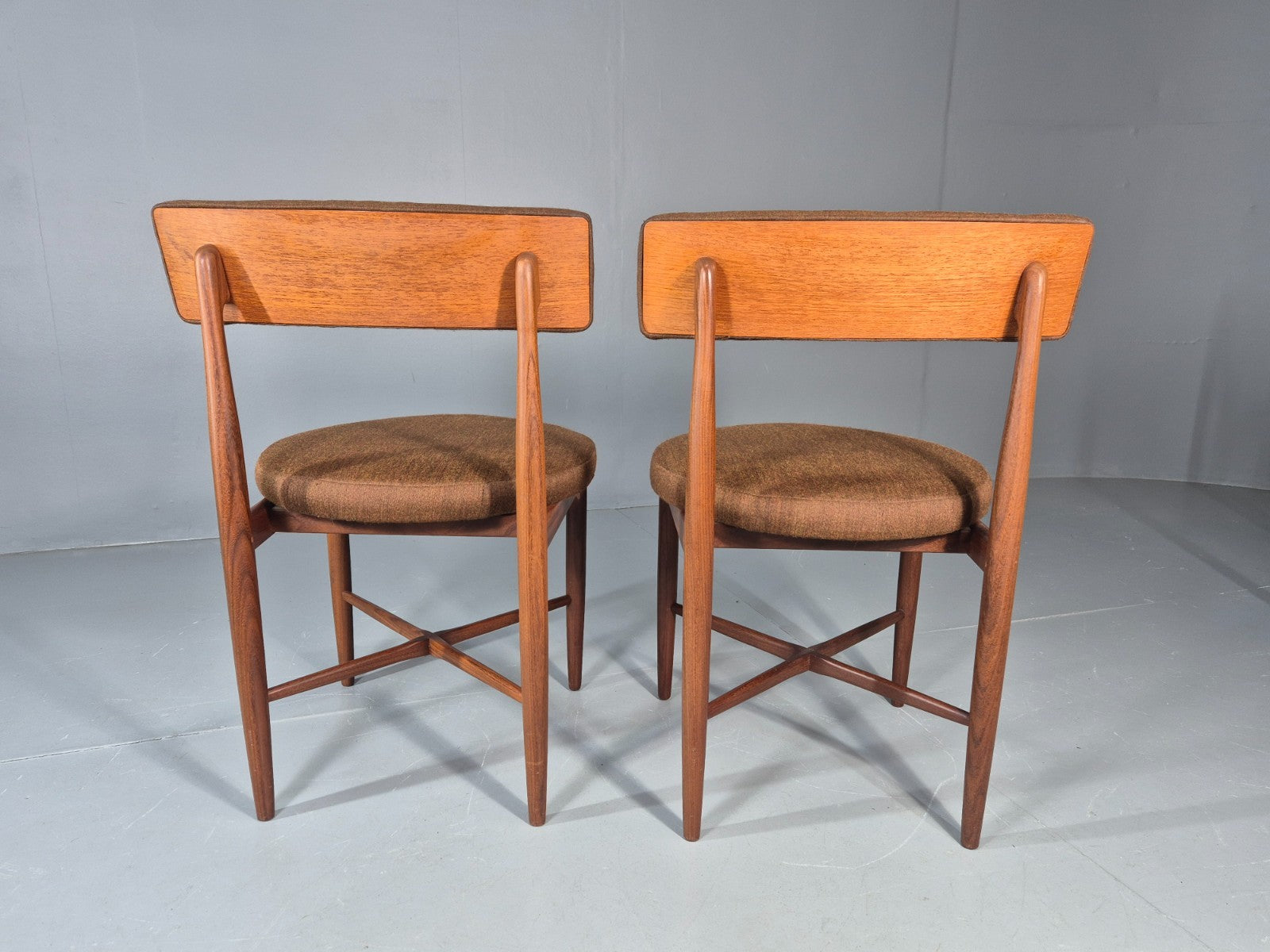 6 G Plan Round Seat Dining Chairs 1970s Retro MCM Original Fabric EB11613 MDIN10