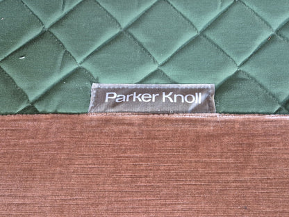 Parker Knoll Wingback Two Seater Settee Peach Velour 1960s Retro EB10654 V2SS7