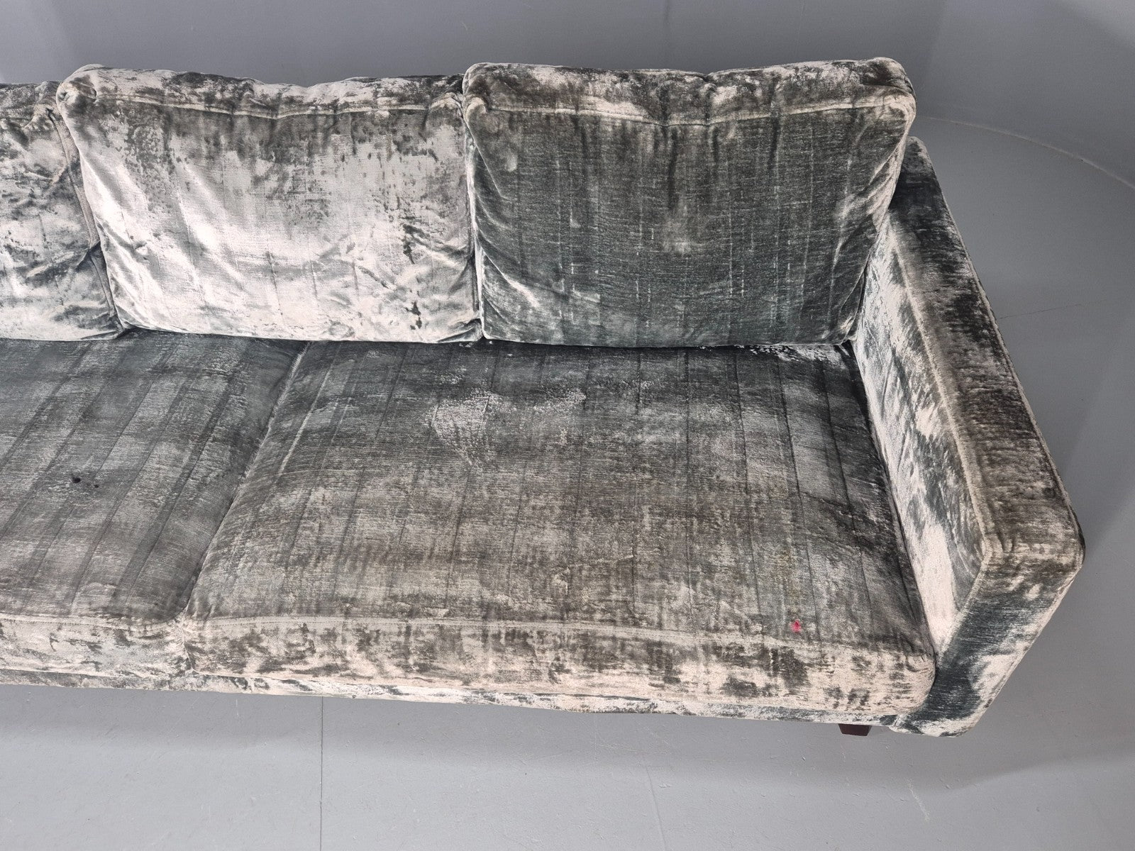 Huge 4 Seater Settee Turquoise Velvet ex Hotel Modern Design Retro EB11608 M4SS5