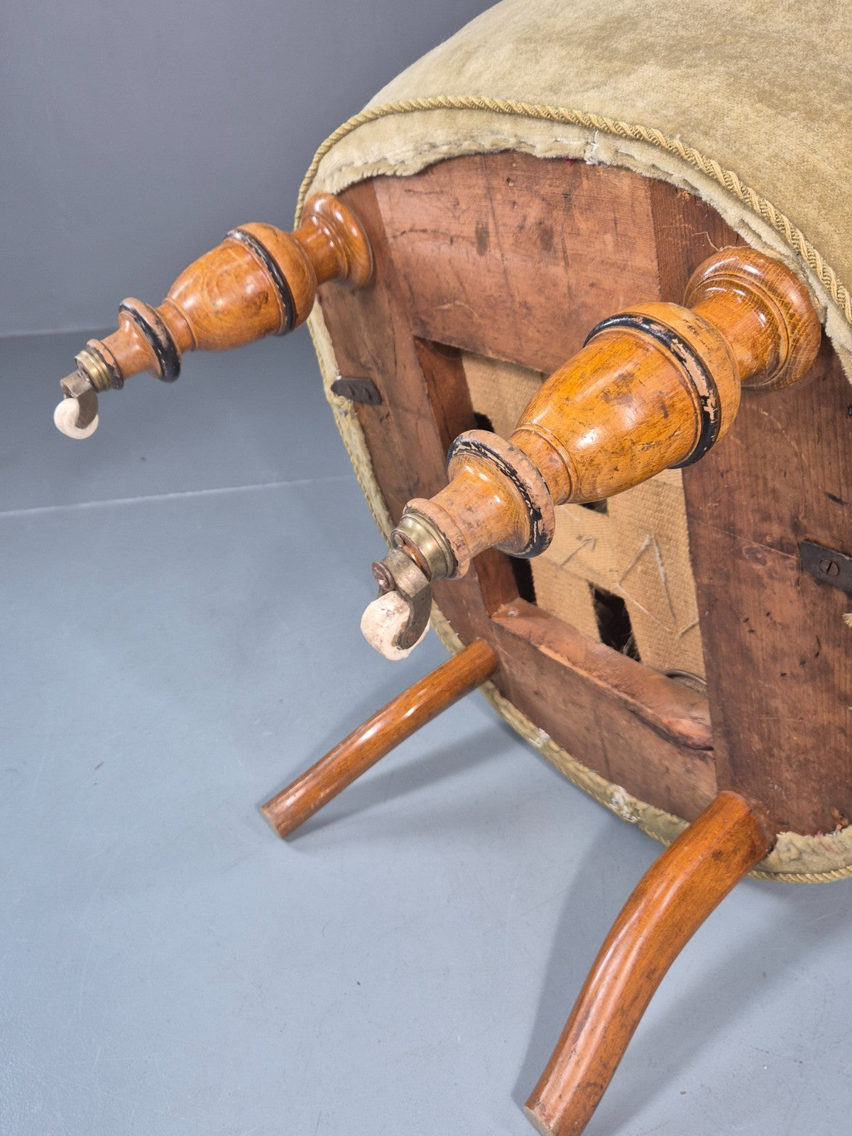 Antique Cocktail Chair Green Velour Vintage Danish 1800s  EB10761 VCLO13