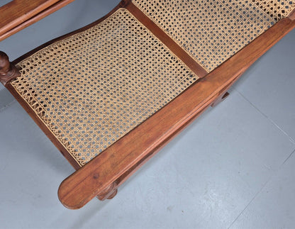 Vintage Campaign Plantation Chair Rattan Teak Retro Antique Style EB8872 VBER - UKDK FURNITURE