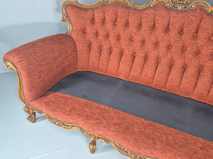 Vintage French Rococo Style Sofa 1970s Reproduction Quality  EB11661 V3SS9
