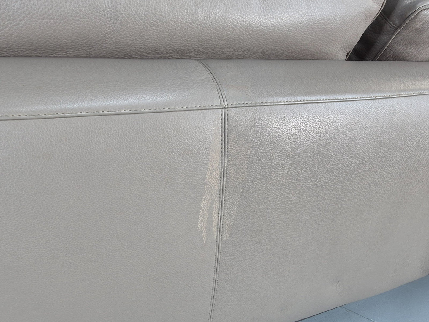 Maxalto Four Seater Sofa Grey Leather Italian Quality Lucrezia EB11269 M4SS20