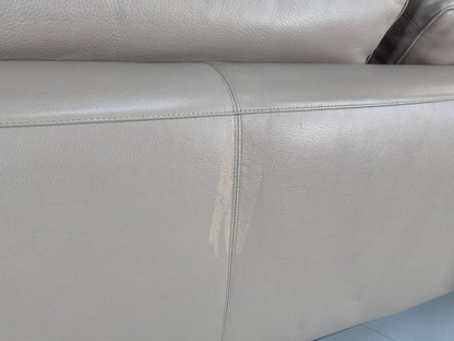 Maxalto Four Seater Sofa Grey Leather Italian Quality Lucrezia EB11269 M4SS20