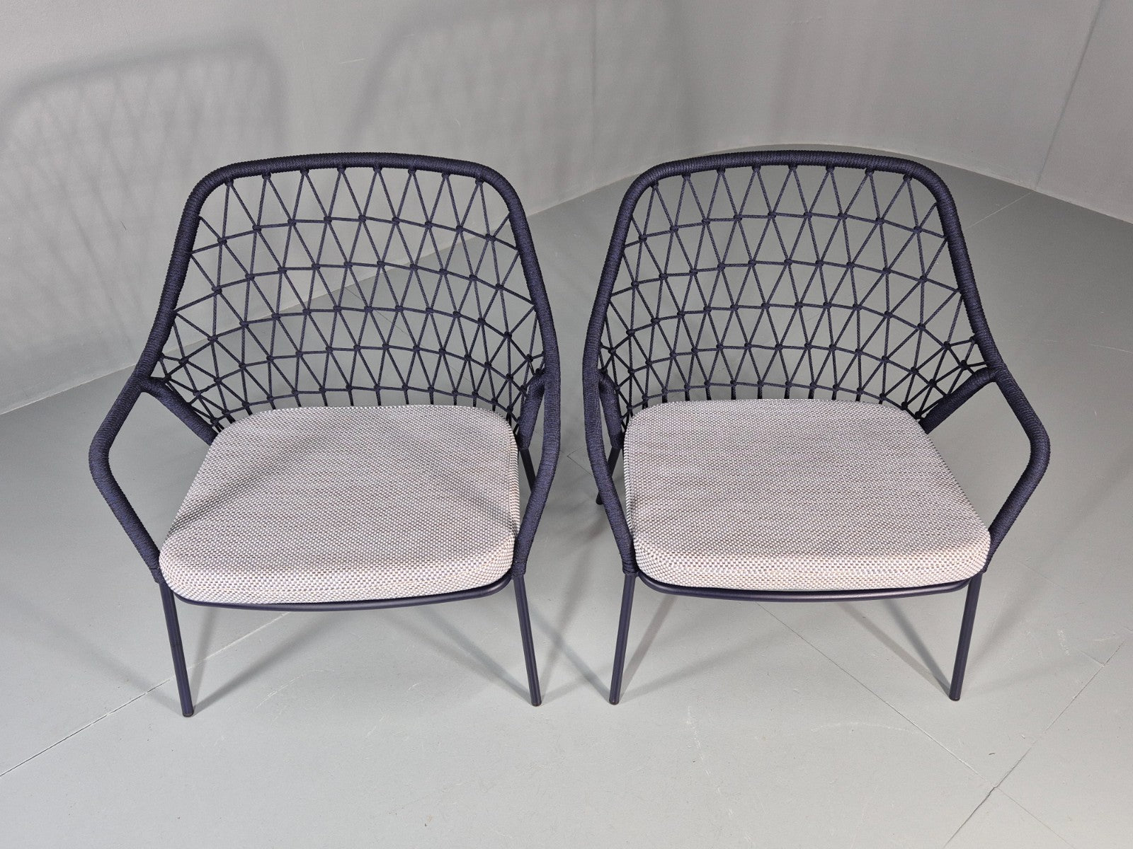2 Pedrali Panarea 3679 Chairs Blue and Grey Modern Design EB11429 MNOR3