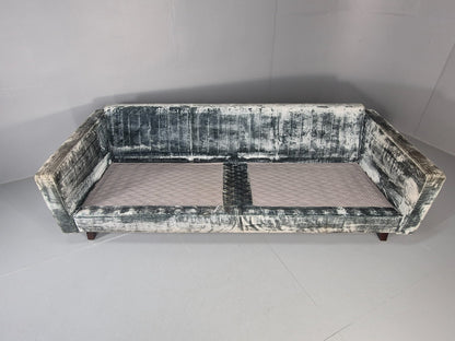 Huge 4 Seater Settee Turquoise Velvet ex Hotel Modern Design Retro EB11608 M4SS11