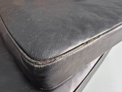Vintage 3 Seat Sofa Danish Black Leather Mid Century Retro 1980s EB10476 M3SS10