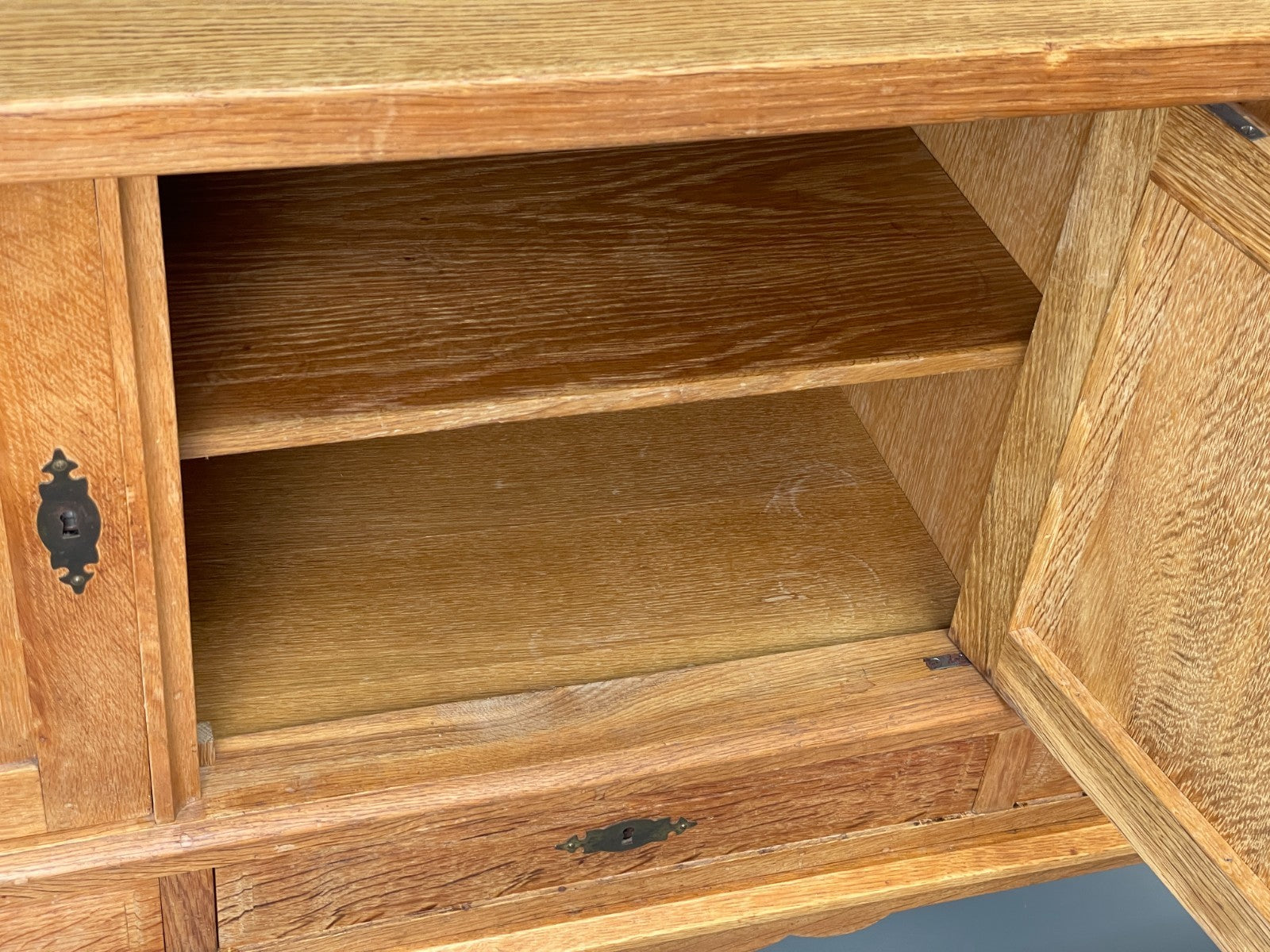 Vintage Solid Oak Sideboard - Henning Kjaernulf Style Danish 1970s EB10826 MWOO21