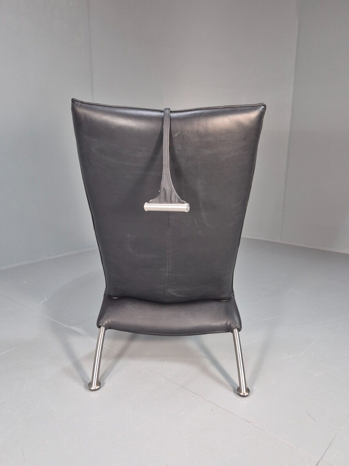 Vintage Chaise Daybed Black Leather Chrome Modern Design Retro Siren EB8911 M4SS - UKDK FURNITURE