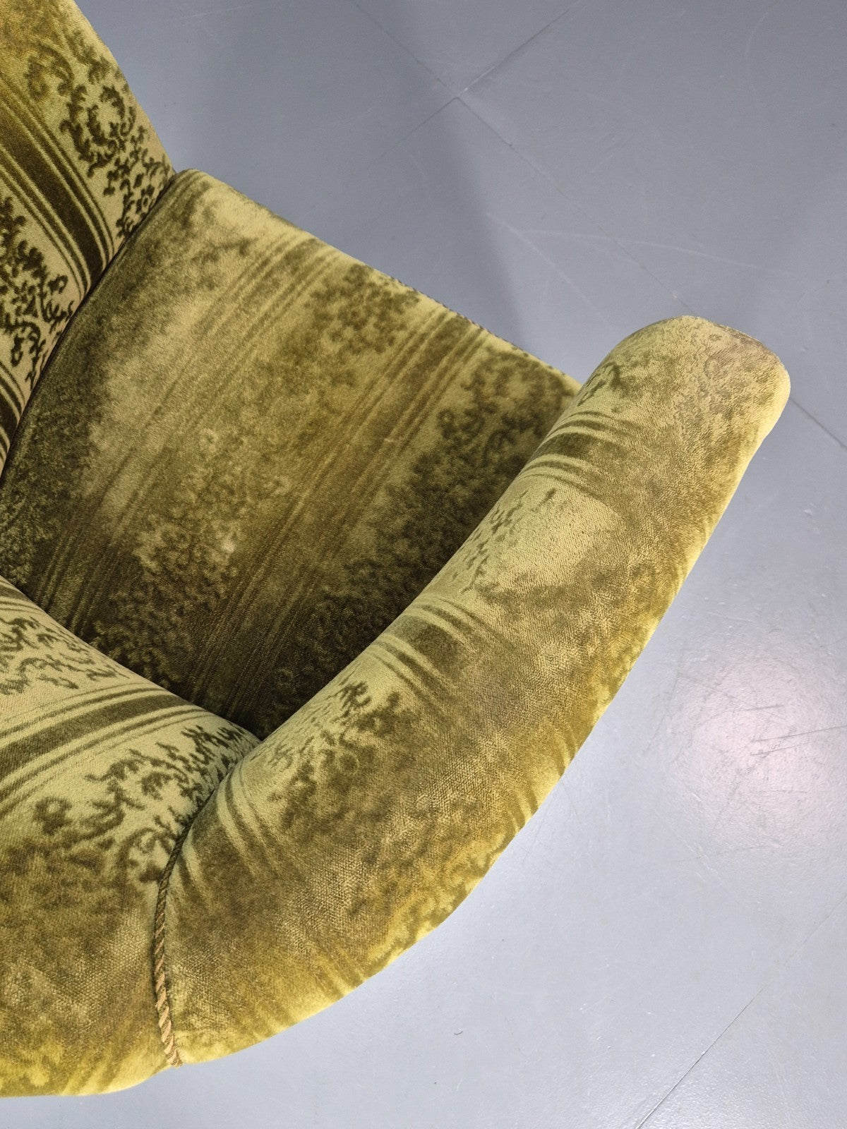 Vintage Art Deco Danish Tub Chair Green Moquette 1940s  EB10775 VCLO9