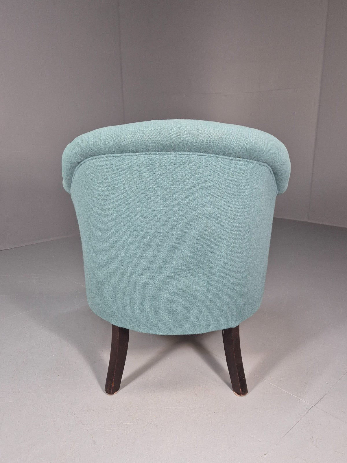 Art Deco Tub Chair Danish Turquoise 1940s Vintage Cabriole Leg EB10740 VCLO9