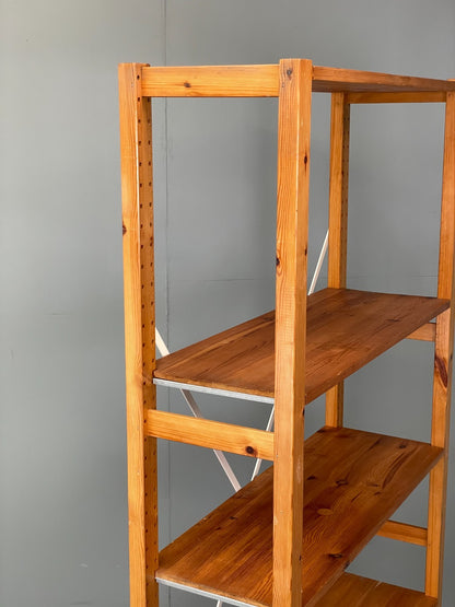Pine Open Shelving Unit Adjustable Retro Scandi Solid EB11784 MWOO15