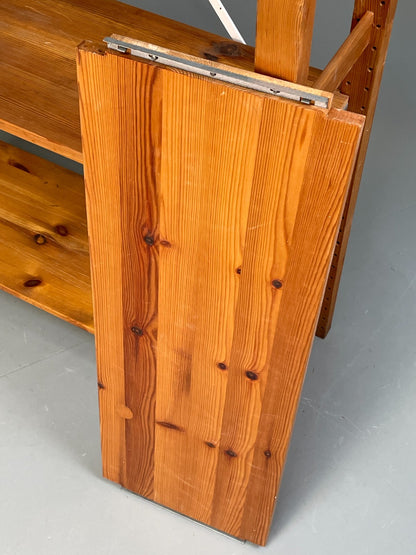 Pine Open Shelving Unit Adjustable Retro Scandi Solid EB11782 MWOO14