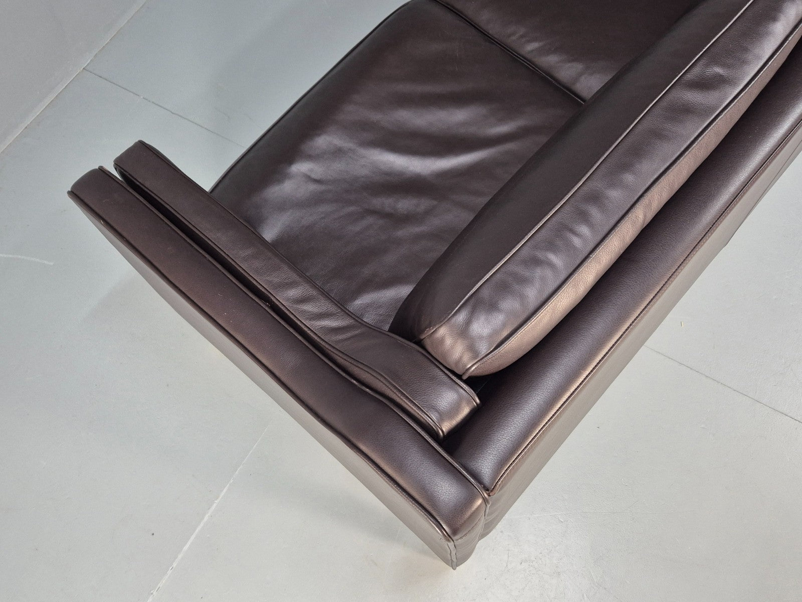 Mid Century Two Seater Sofa Danish Black Leather Mogensen Vintage  EB10107 M2SS17