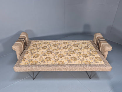 Vintage Danish 1970s Sofa Bed Wool Stripe Retro MCM EB9590 M4SS - UKDK FURNITURE