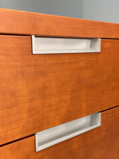 Vintage Cherry Chest Of Drawers Aluminium Details 1980s Design EB9809 MWOO - UKDK FURNITURE