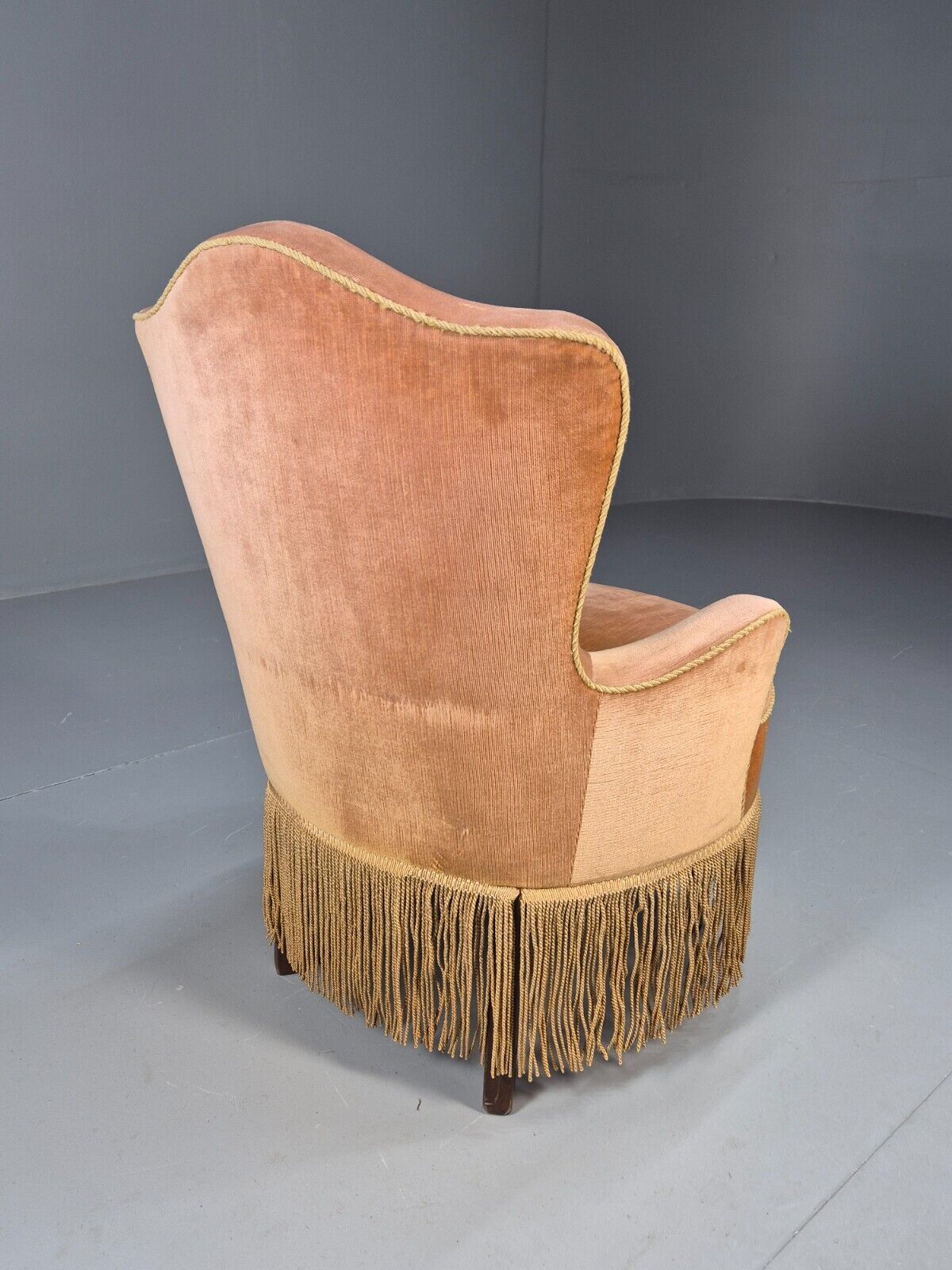 Vintage Danish Lounge Chair Gold Velour 1930s Boudoir Suite EB8978 VCLO - UKDK FURNITURE