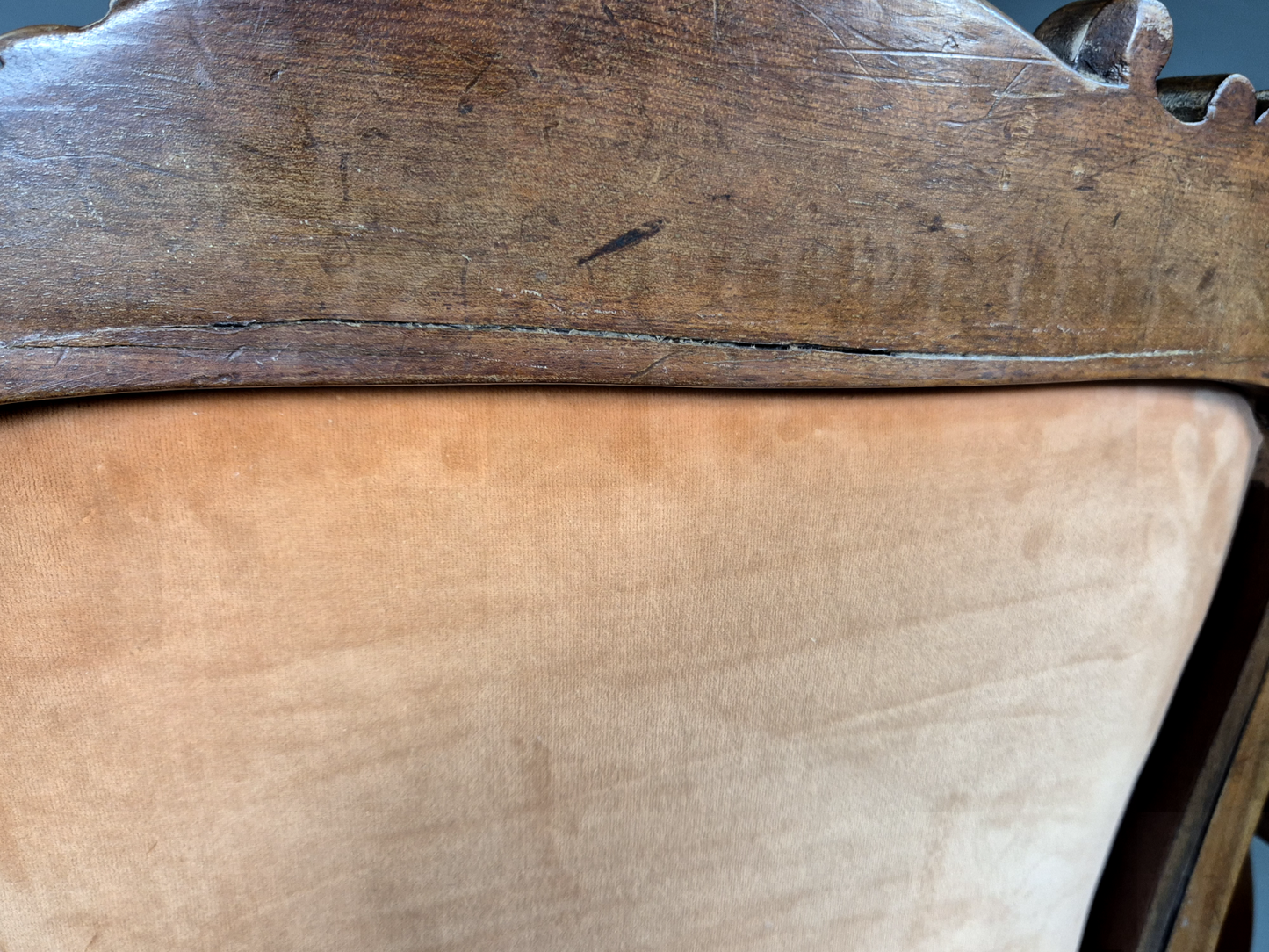 Vintage Fautueil Chairs Orange Upholstery Mahogany Antique  EB7380 VCLO9