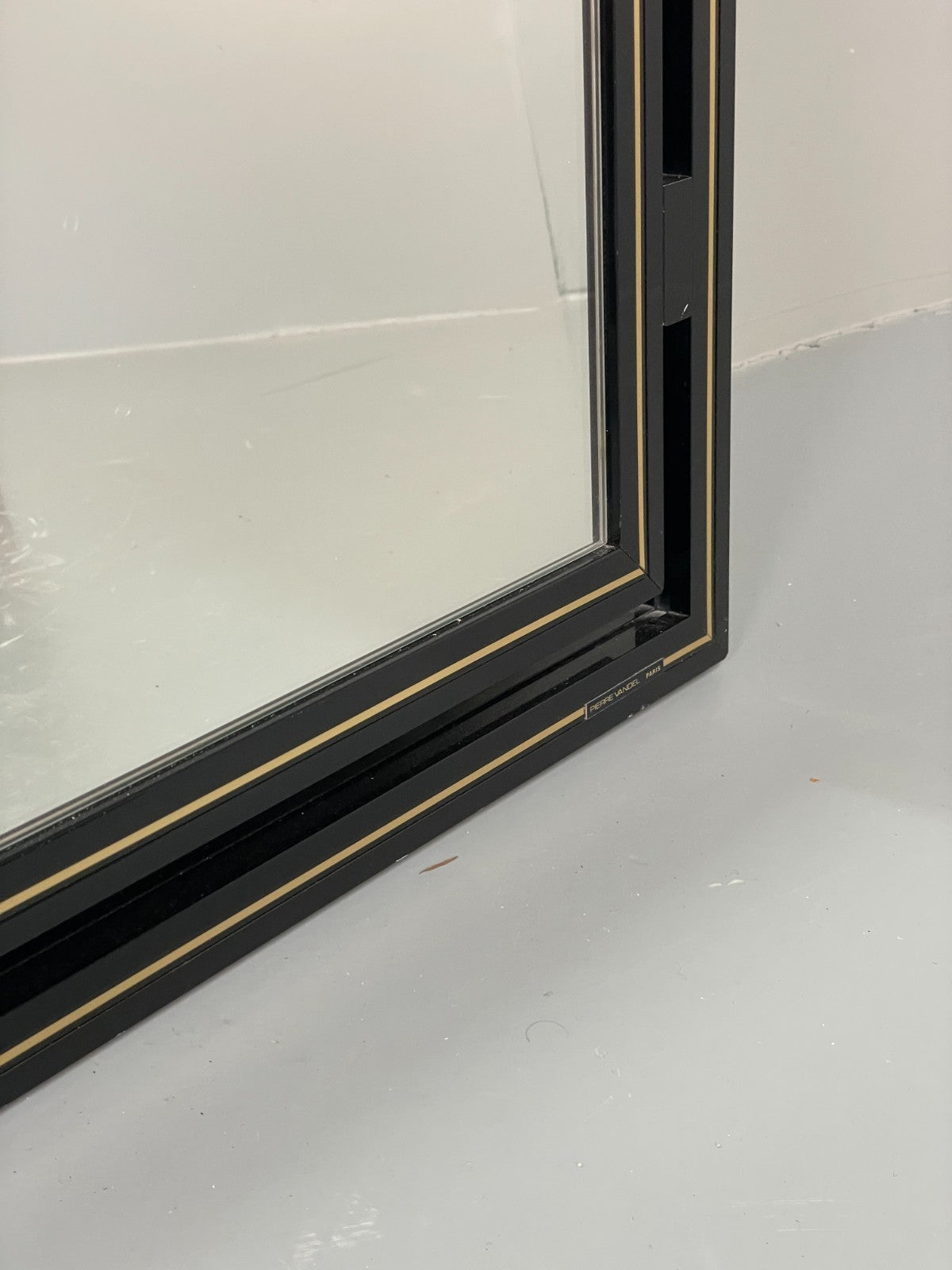 Vintage Pierre Vandel Mirror Wall Hanging Black Gold 1970s French EB11803 MWOO7