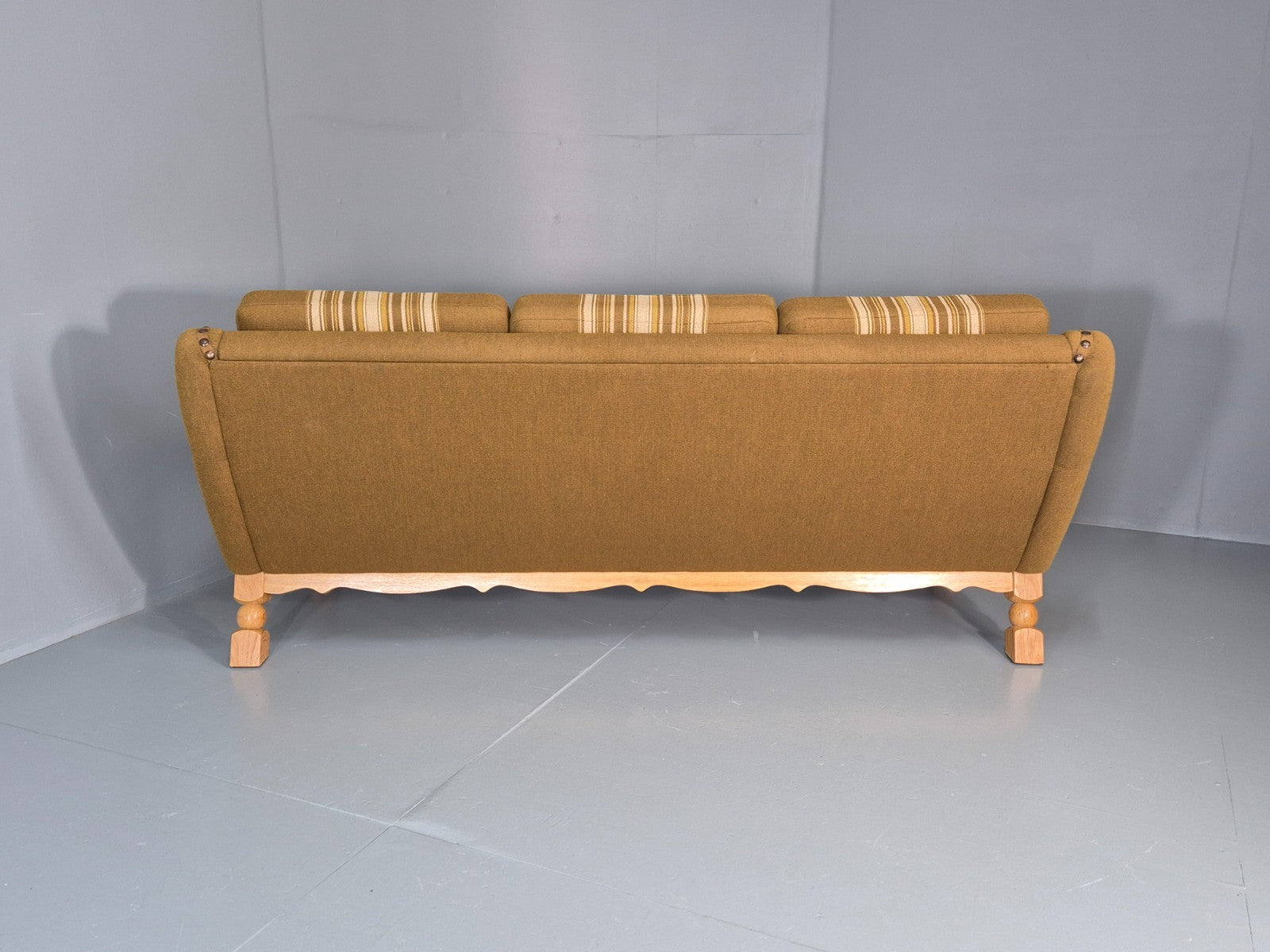 Vintage Danish Three Seater Settee Kjaernulf Style Oak Frame EB11313 M3SS17