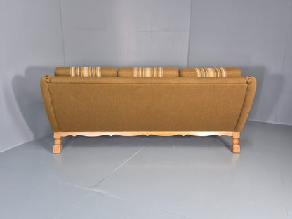 Vintage Danish Three Seater Settee Kjaernulf Style Oak Frame EB11313 M3SS17