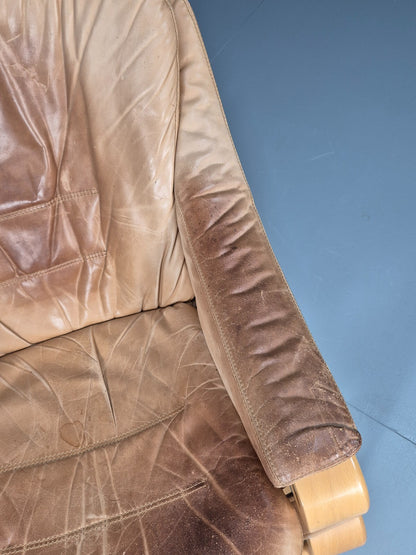 Vintage Danish Skippers Bentwood and Leather Apollo Lounge Chair EB9268 MBEN - UKDK FURNITURE