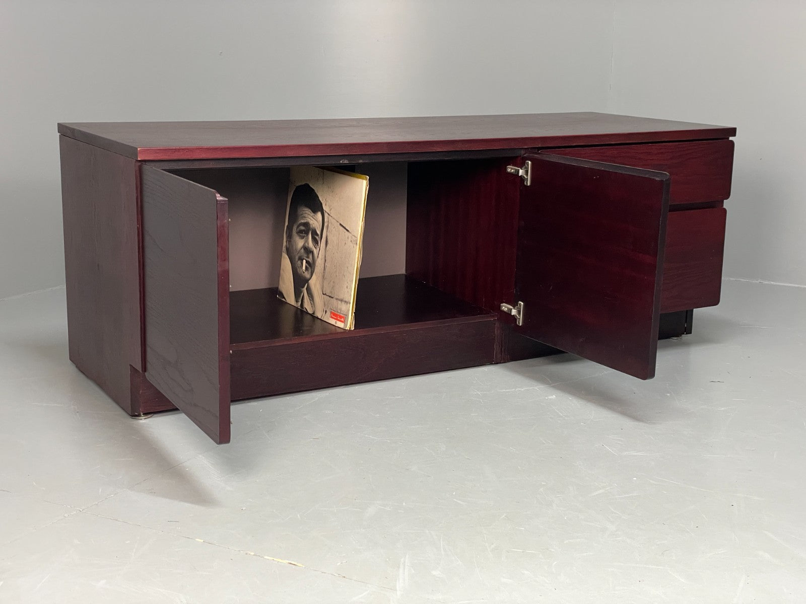 Vintage Low Oak Sideboard Drawers Beaver & Tapley 1980s Tv Unit EB11540 MWOO15