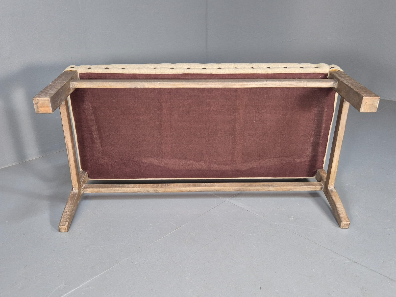 Vintage Danish 2 Seat Sofa Classic Antique Style Modern Cream Wool EB9587 V2SS - UKDK FURNITURE