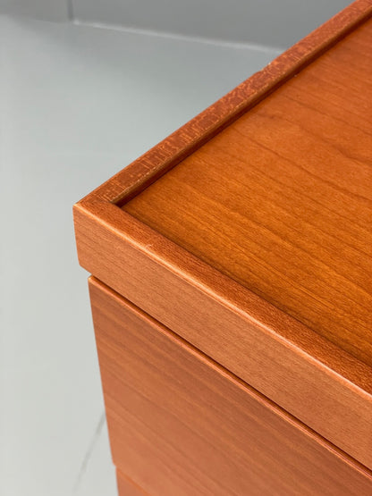 Vintage Cherry Chest Of Drawers Aluminium Details 1980s Design EB9809 MWOO - UKDK FURNITURE