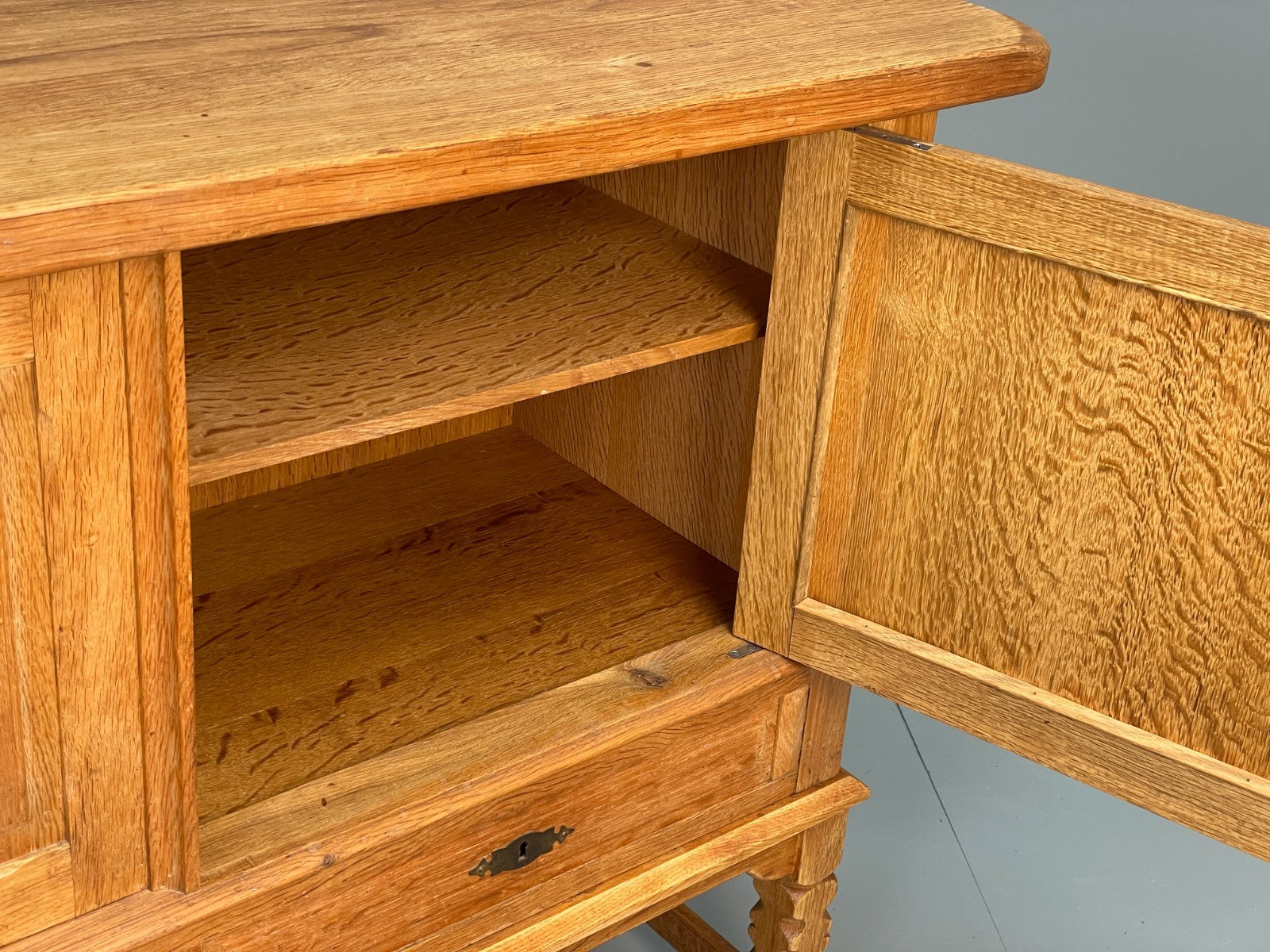 Vintage Solid Oak Sideboard - Henning Kjaernulf Style Danish 1970s EB10826 MWOO11