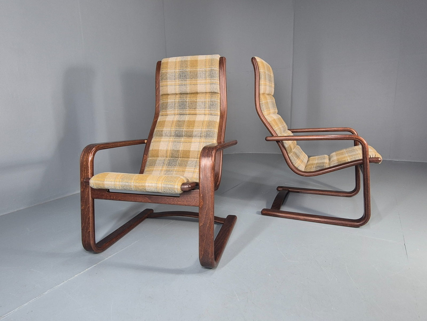 2 Mid Century Lounge Chairs New Upholstery 1970s Retro Danish  EB10325 MBEN2