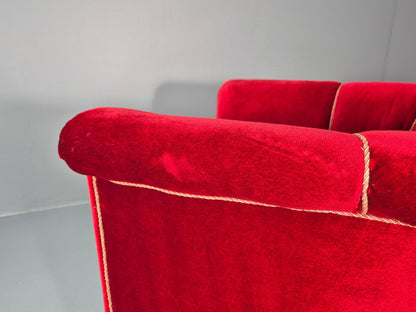 Art Deco Tub Chair Danish Red Velvet Tassels 1920s  EB10770 VCLO9