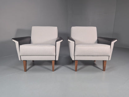 2 Mid Century Lounge Chairs Vintage Danish 1950s New Upholstery  EB10982 MNOR2